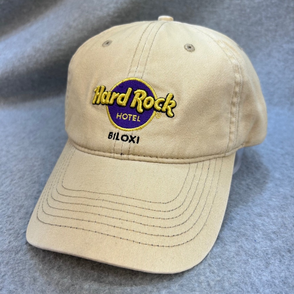 Hard Rock Hotel Biloxi Adult Tan Hard Rock Hat Embroidered Elastic OSFM